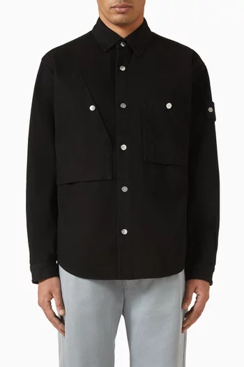 قميص بنمط جاكيت بأزرار دينم