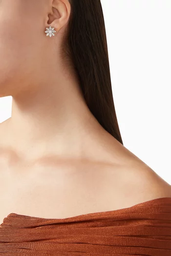 أقراط بتصميم زهرة فضة إسترلينية