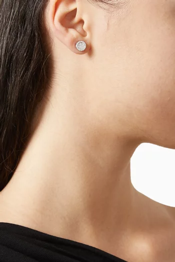 أقراط بتصميم دائري فضة إسترلينية