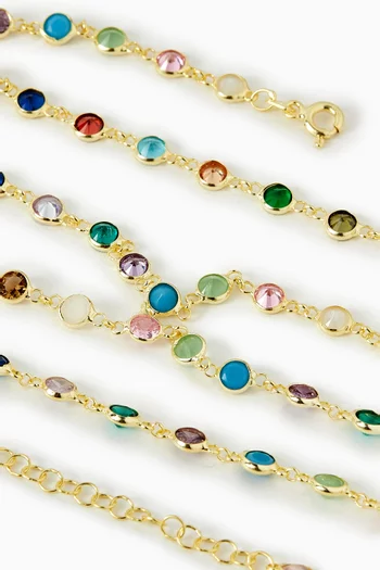 Lariat Stone Necklace in Sterling Silver