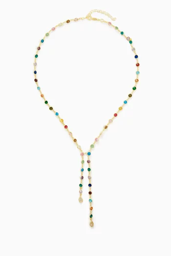 Lariat Stone Necklace in Sterling Silver