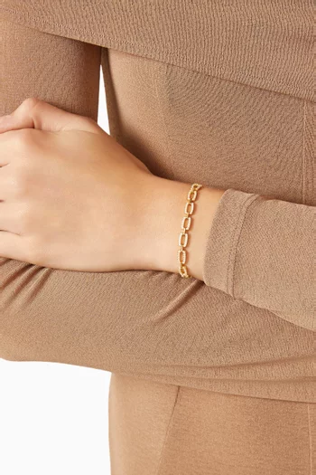 سوار بحلقات مرصعة بالكريستال فضة مطلية ذهب عيار 14