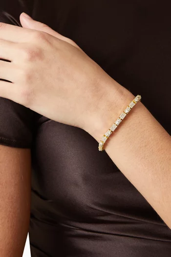 سوار مرصع بالكريستال معدن مطلي بلون ذهبي