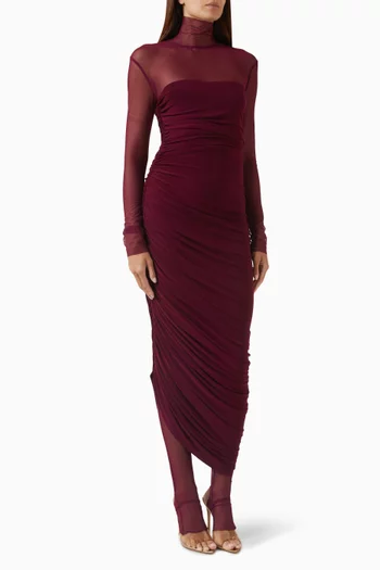 فستان ديانا بنمط جمبسوت بياقة عالية