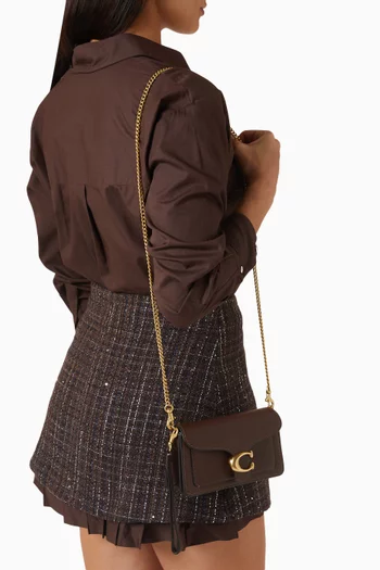 Tabby 19 Chain Crossbody Bag in Pebbled Leather
