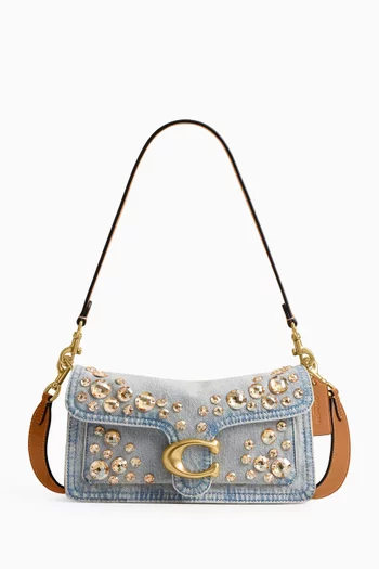 Tabby 26 Shoulder Bag in Crystal-embellished Denim