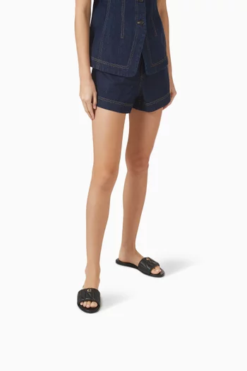 حذاء هولي مفتوح بتصميم مبطن جلد