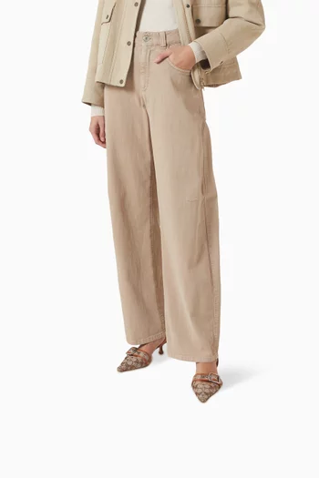 حذاء كلاسيك مارغوت بسير خلفي وكعب 55 مم جاكار بشعار الماركة مرصع بالكريستال