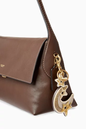 حلية حقيبة بتصميم هلال ونجمة جلد