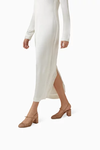 حذاء كلاسيك ماتيا بسير خلفي وكعب 65 مم قماش شبكي