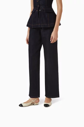 حذاء ماتيا بسير خلفي وكعب مسطح جلد