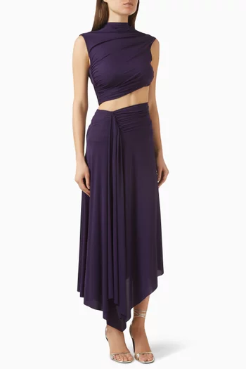 Leilah Drape Dress in Jersey