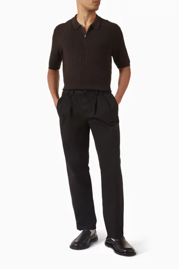 Bury Zip Polo Shirt in Cotton & Cashmere