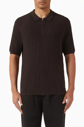 Bury Zip Polo Shirt in Cotton & Cashmere