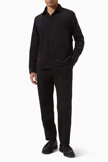 قميص هالكومب قماش قطني مخملي مضلع