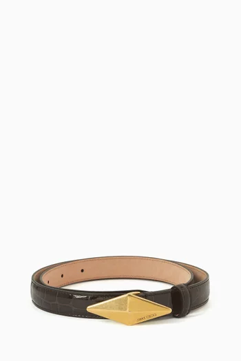 Diamond Clasp Belt in Leather