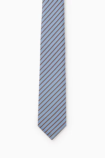 Geometric Jacquard Motif Tie in Silk