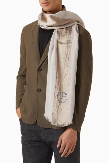 Stripe Logo Scarf in Silk-blend