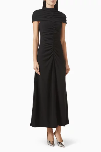 Valencia Maxi Dress in Stretch Crepe