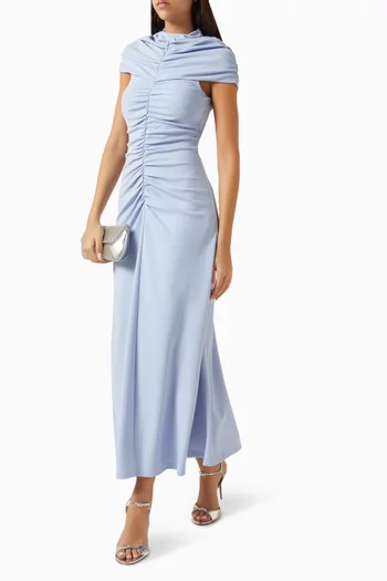 Valencia Maxi Dress in Stretch Crepe