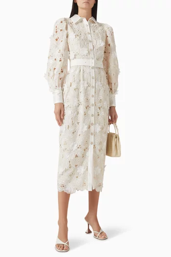 Sienna Midi Dress in Lace