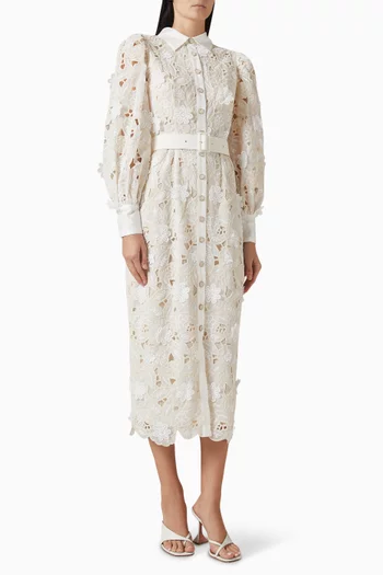 Sienna Midi Dress in Lace