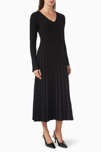 Ribbed Midi Dress in Viscose-blend