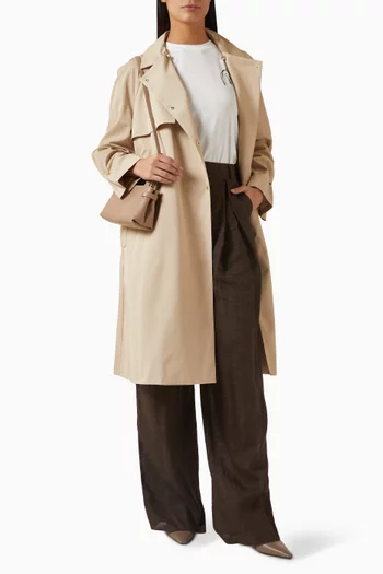 Straight-fit Pants in Linen-chambray