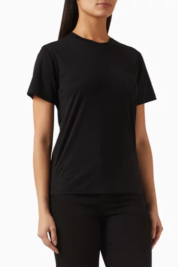 تي شيرت بحصان مطرز بالكريستال جيرسيه