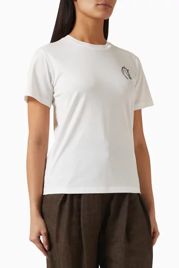 تي شيرت بحصان مطرز بالكريستال جيرسيه