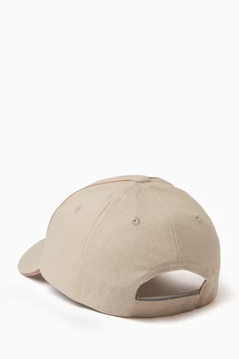 كاب بيسبول بأشرطة زينة ملفوفة بلون مغاير قطن