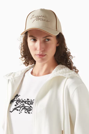 كاب بيسبول بأشرطة زينة ملفوفة بلون مغاير قطن