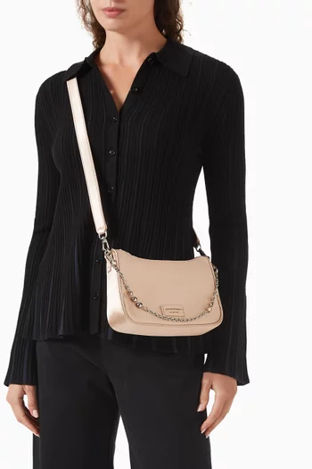 Logo Shoulder Bag in Satin
