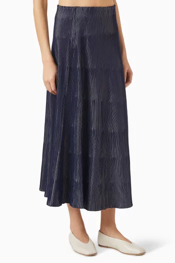 Striped Skirt in Stockinette-knit