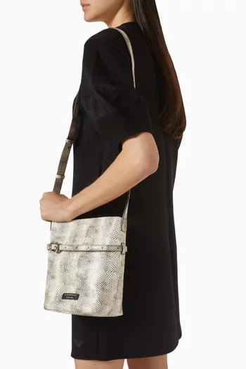 Bucket Bag in Snake-effect Leather