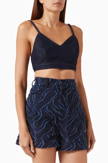 Button Bralette in Denim