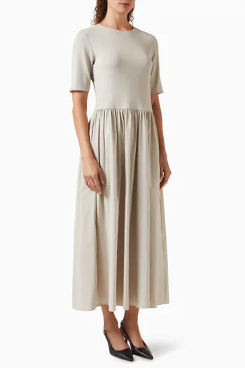 Drop-waist Midi Dress in Crepe