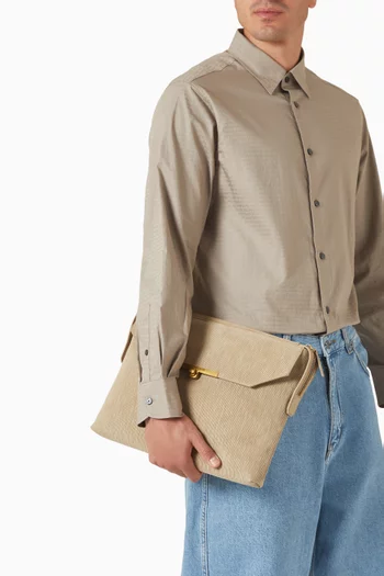 حقيبة بنمط ظرف ميني جلد