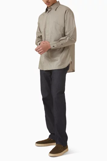 قميص بياقة مدببة قطن