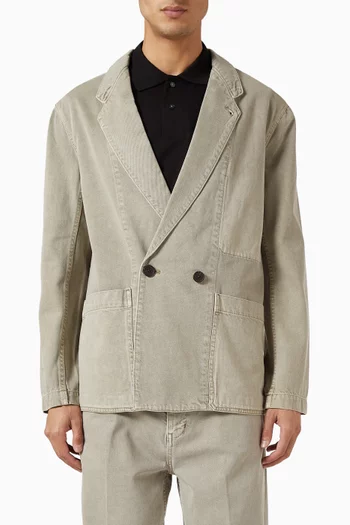 جاكيت بجيوب خارجية قطن تويل