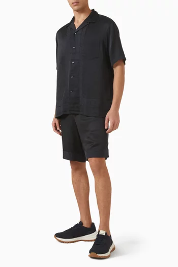 قميص بياقة بولينغ مزيج تينسيل