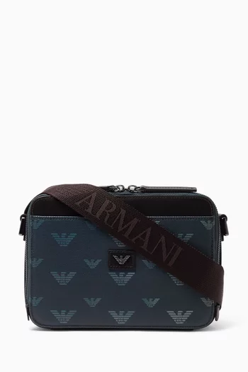 All-over Eagle Crossbody Bag in Coated-canvas