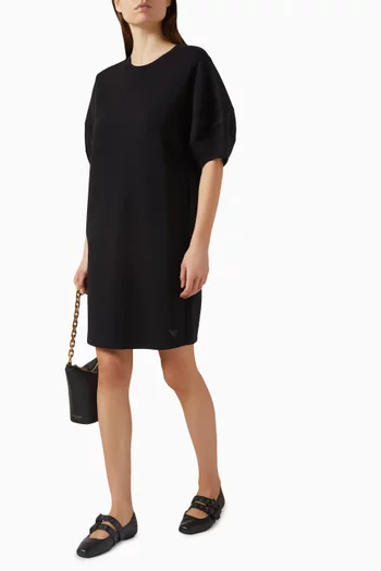 Contrast-fabric Dress in Double Jersey