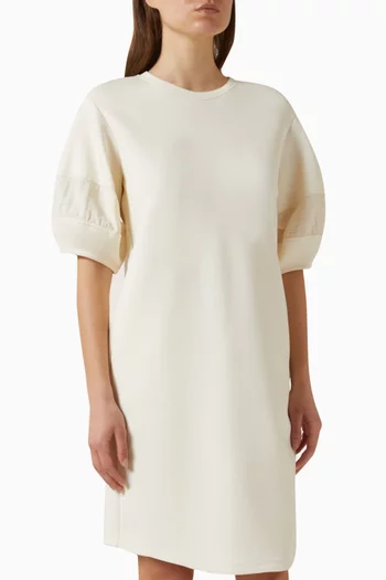 Contrast-fabric Dress in Double Jersey