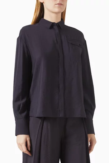 قميص بجيب خارجي مزيج رايون