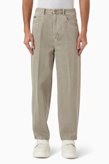 بنطال بقصة ساق واسعة دينم