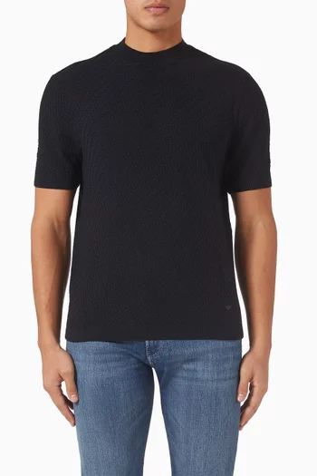 Herringbone T-shirt in Wool-knit