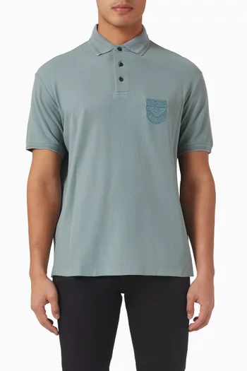 تي شيرت بولو قطن بيكيه بشعار الماركة