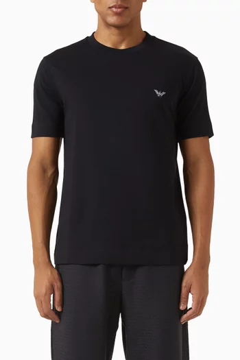 تي شيرت مزين بشعار الماركة قطن