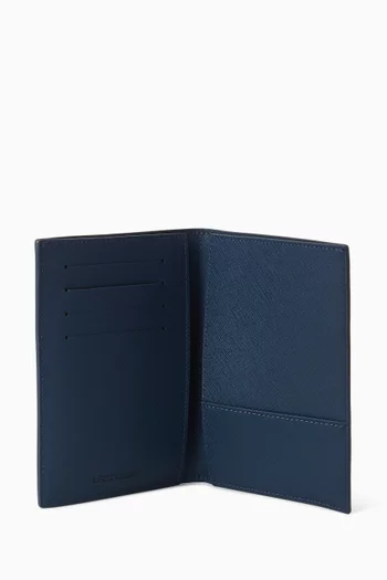 حافظة جواز سفر وشارة للحقيبة بشعار الماركة جلد سافيانو معاد تدويره